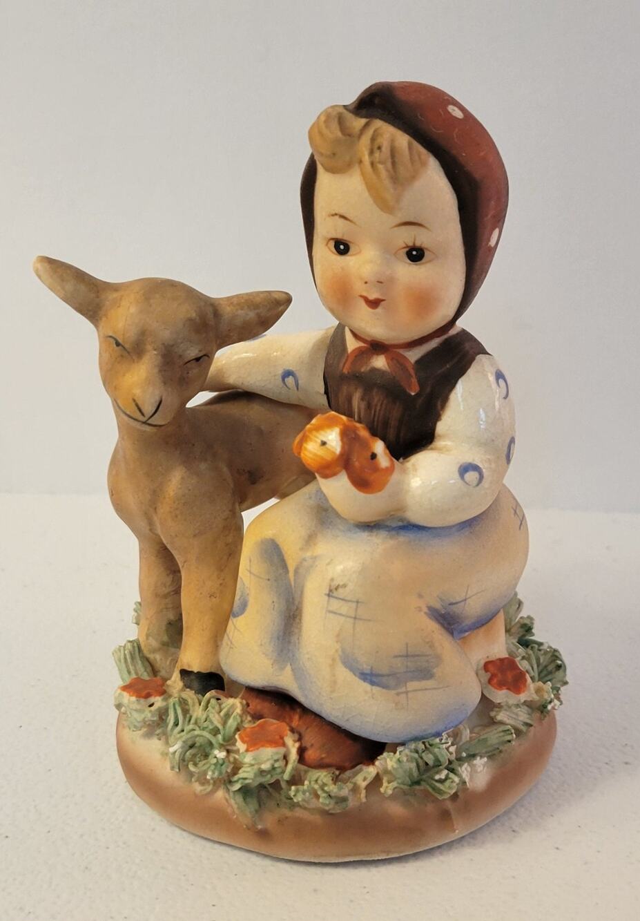 American Children "The Best Pals" Girl with Lamb Figurine Vintage